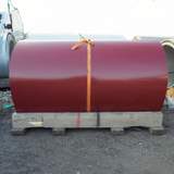 Cserépvörös trapézlemez tetőn