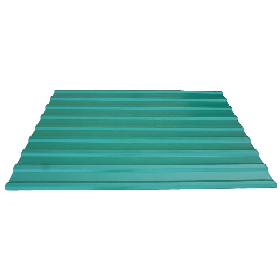 Zöld trapézlemez felszerelve